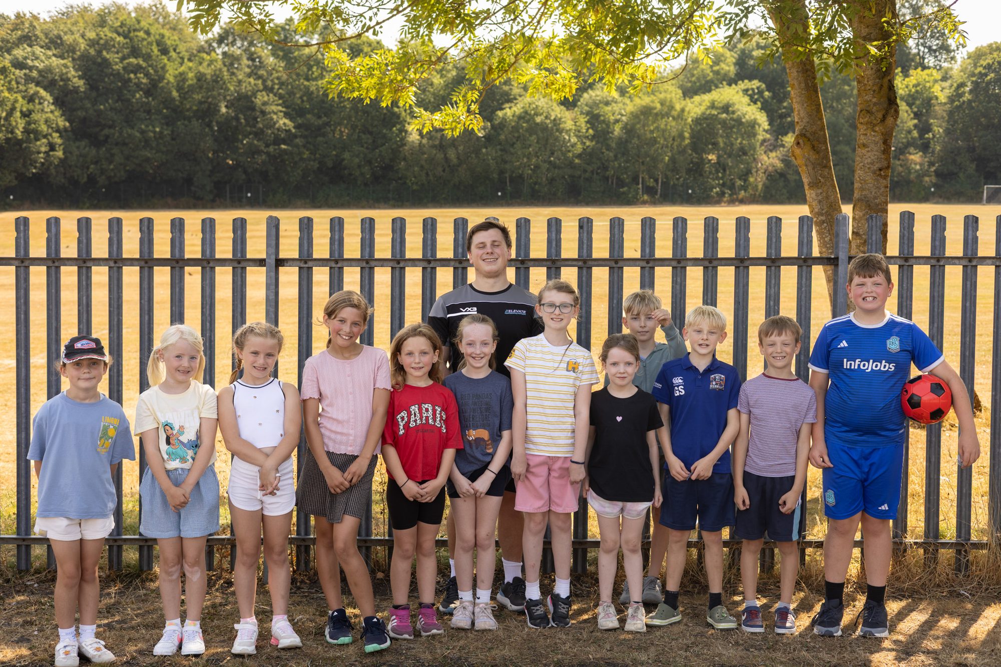 Children and Elevate coaches together at a holiday camp